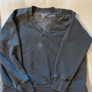 C&C California Women's Sun Washed Black V-neck Sweatshirt Size L